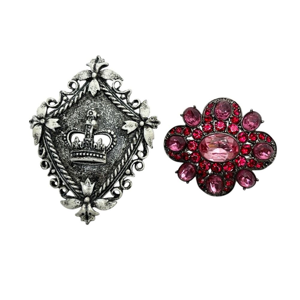 Brooches Mixed Lot 12 Variety Styles Materials Some Signed Wearable Vtg To Now - Picture 3 of 16